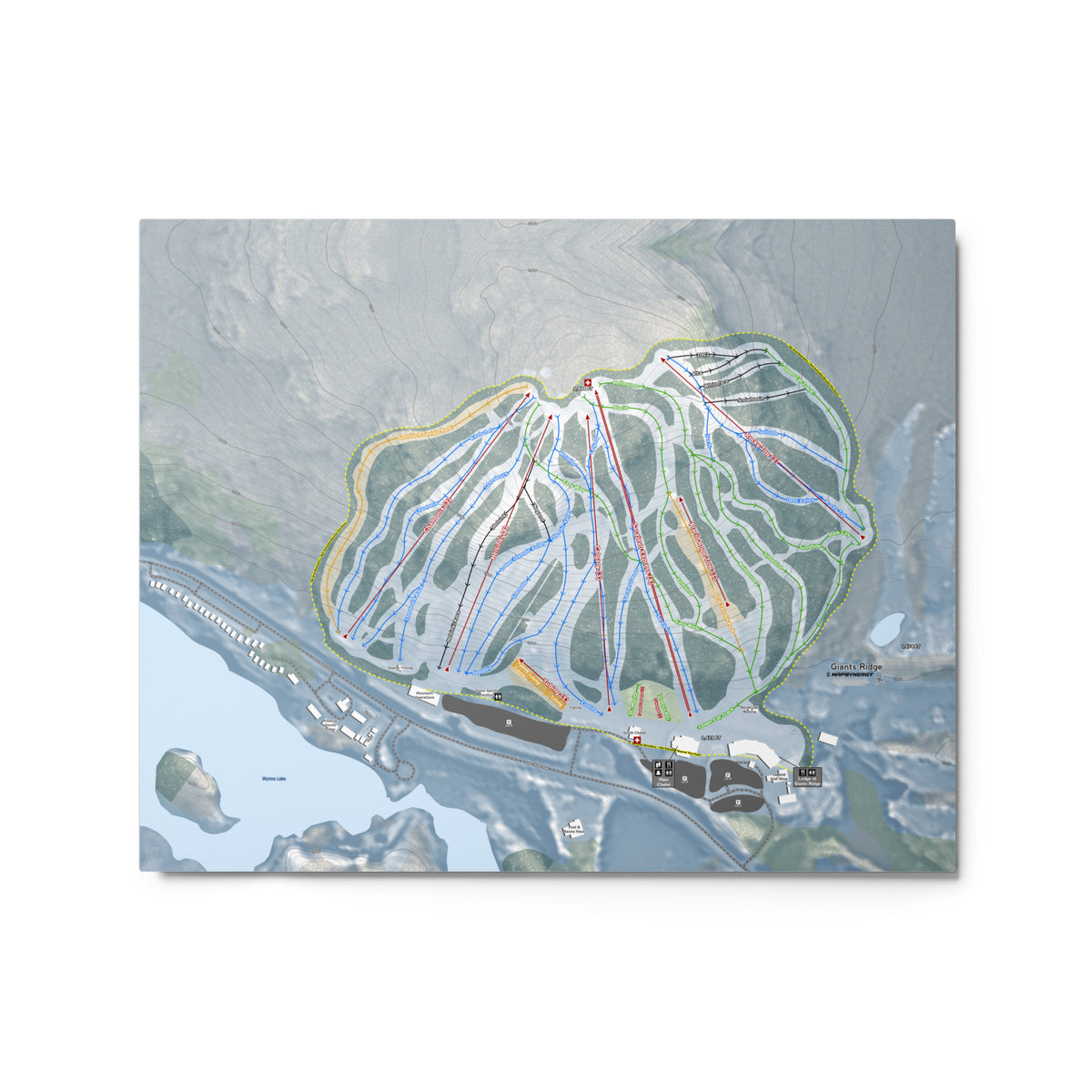 Giants Ridge, Minnesota Ski Resort Map Metal Wall Art