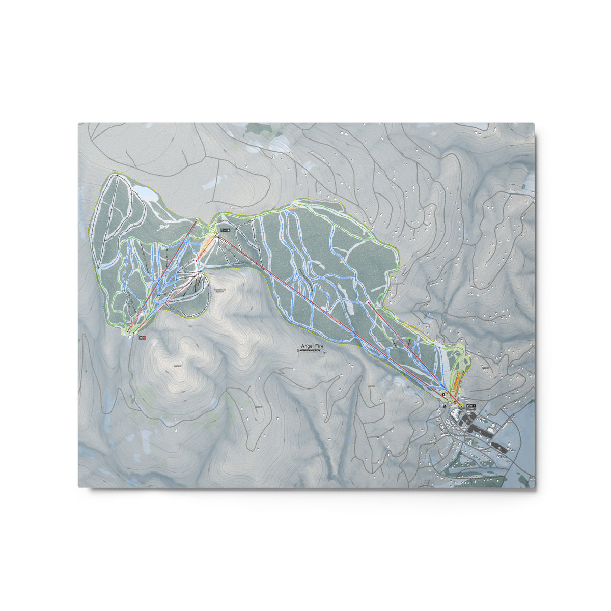 Angel Fire, New Mexico Ski Resort Map Metal Wall Art