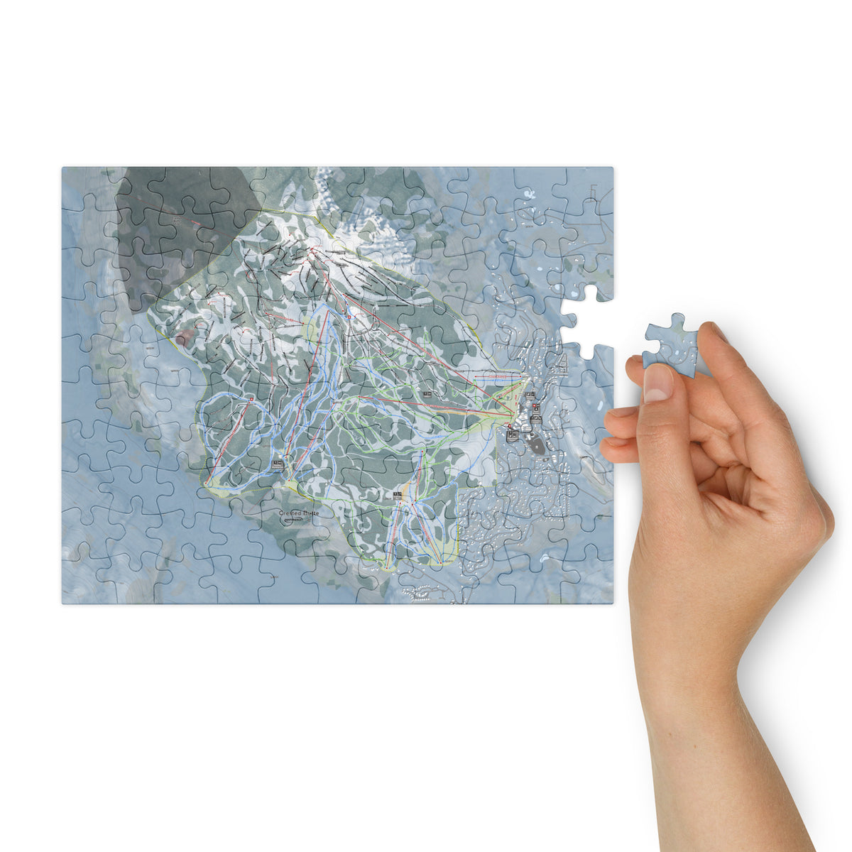 Crested Butte, Colorado Ski Resort Map Jigsaw Puzzle With Tin