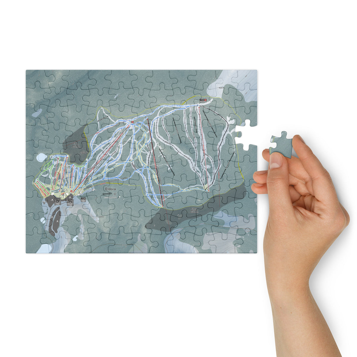 Eldora, Colorado Ski Resort Map Jigsaw Puzzle With Tin