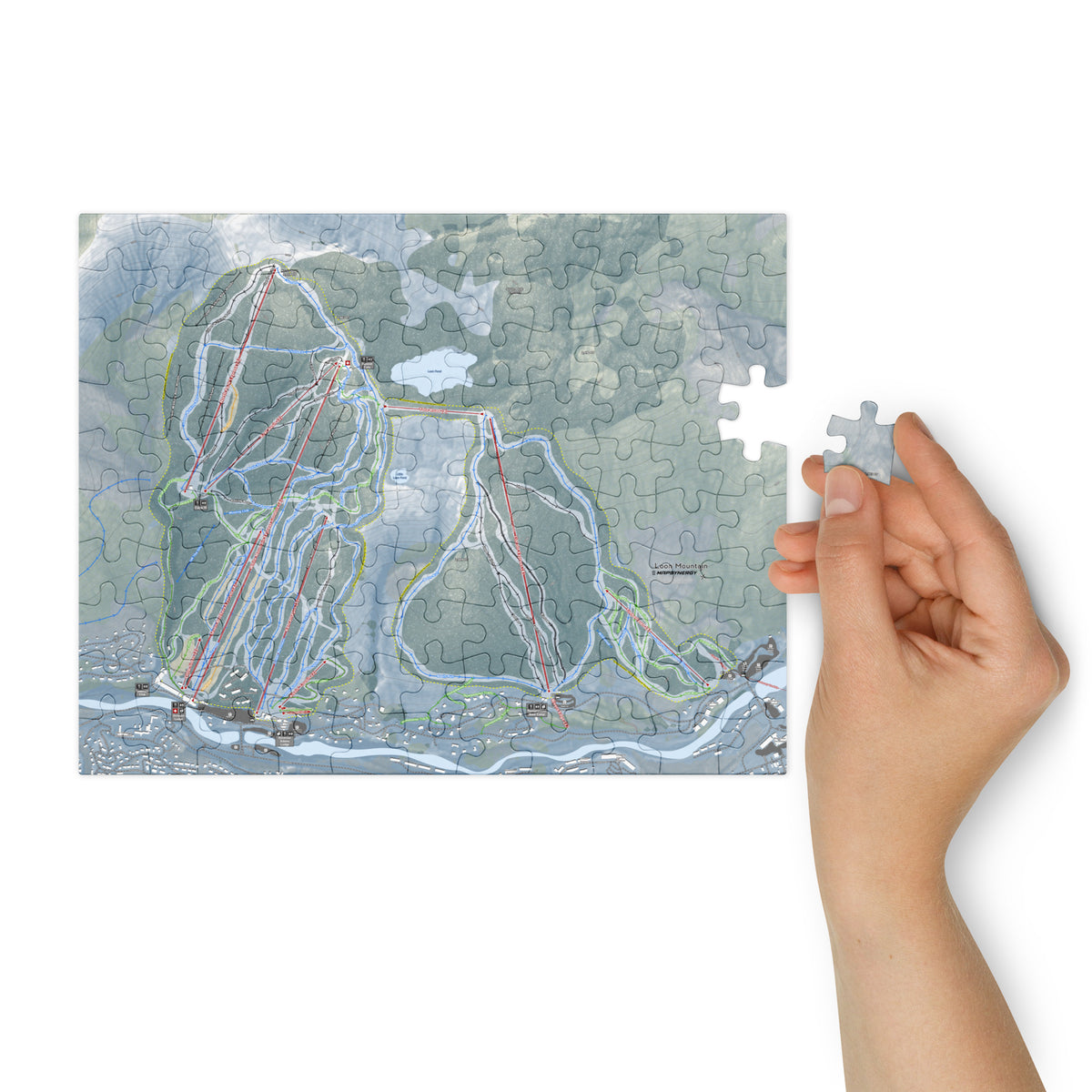 Loon Mountain, New Hampshire Ski Resort Map Jigsaw Puzzle With Tin