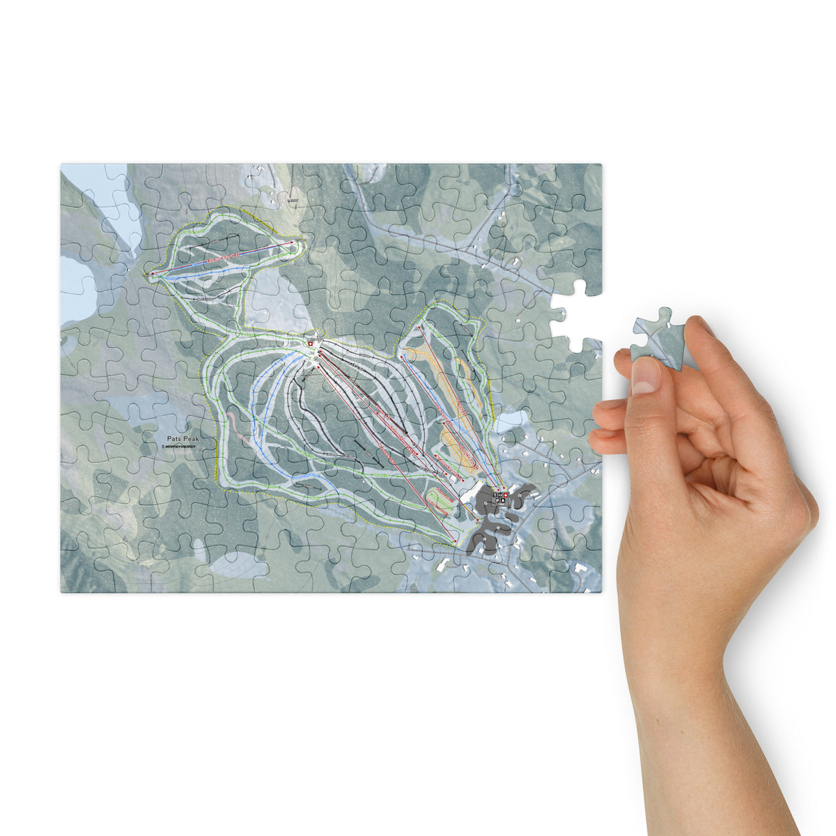 Pats Peak, New Hampshire Ski Resort Map Jigsaw Puzzle With Tin