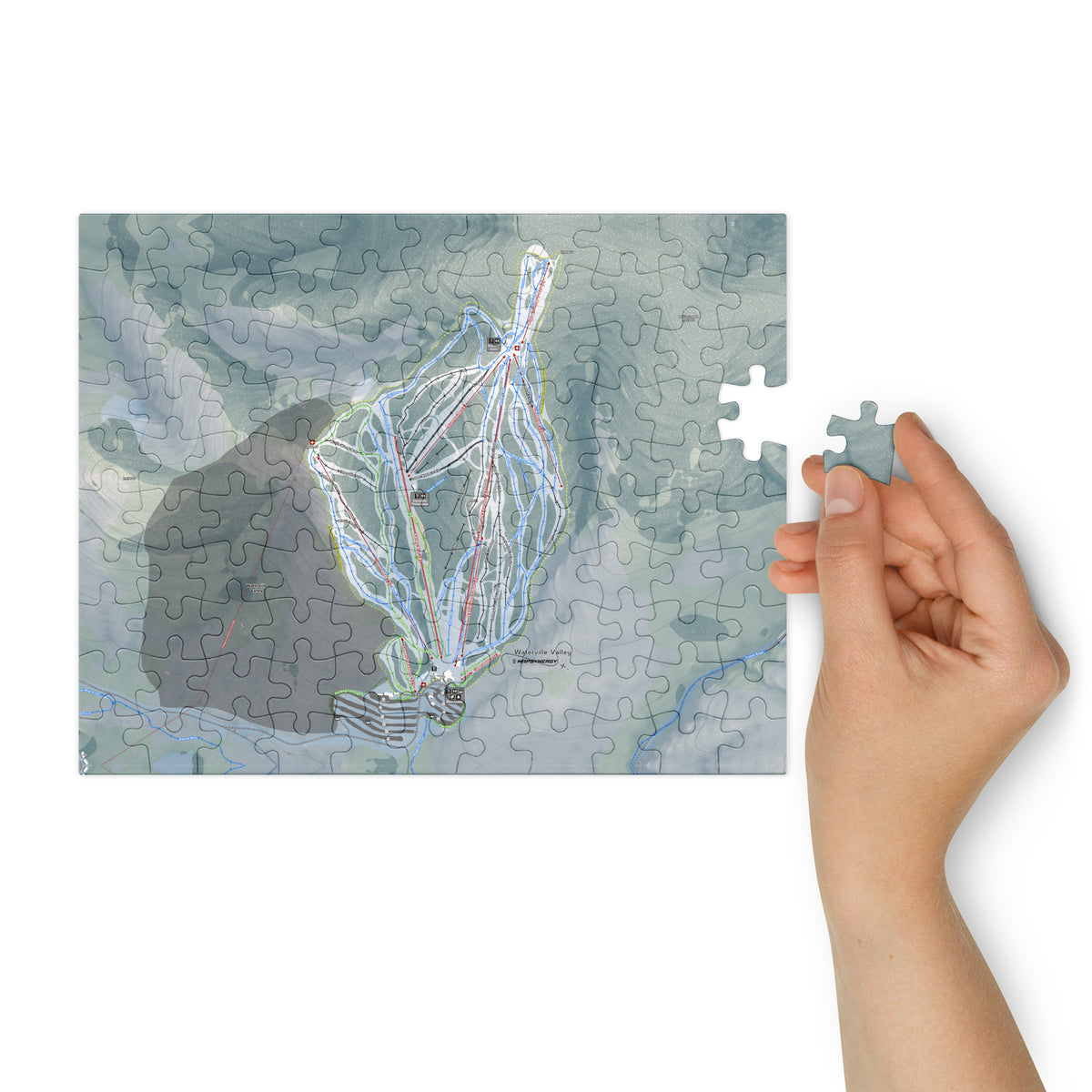 Waterville Valley, New Hampshire Ski Resort Map Jigsaw Puzzle With Tin