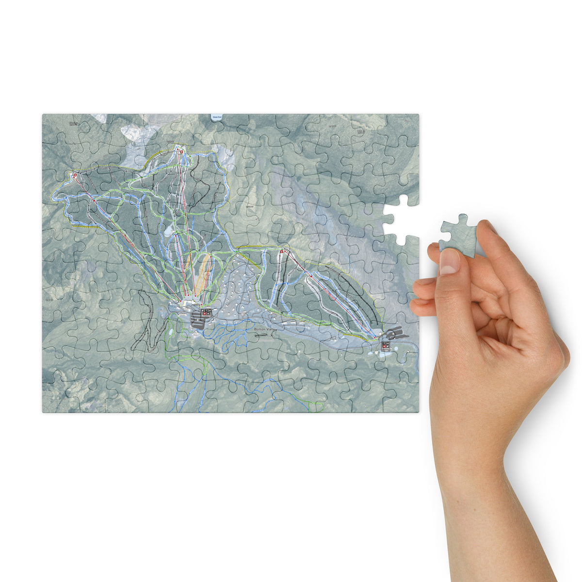 Bolton Valley, Vermont Ski Resort Map Jigsaw Puzzle With Tin