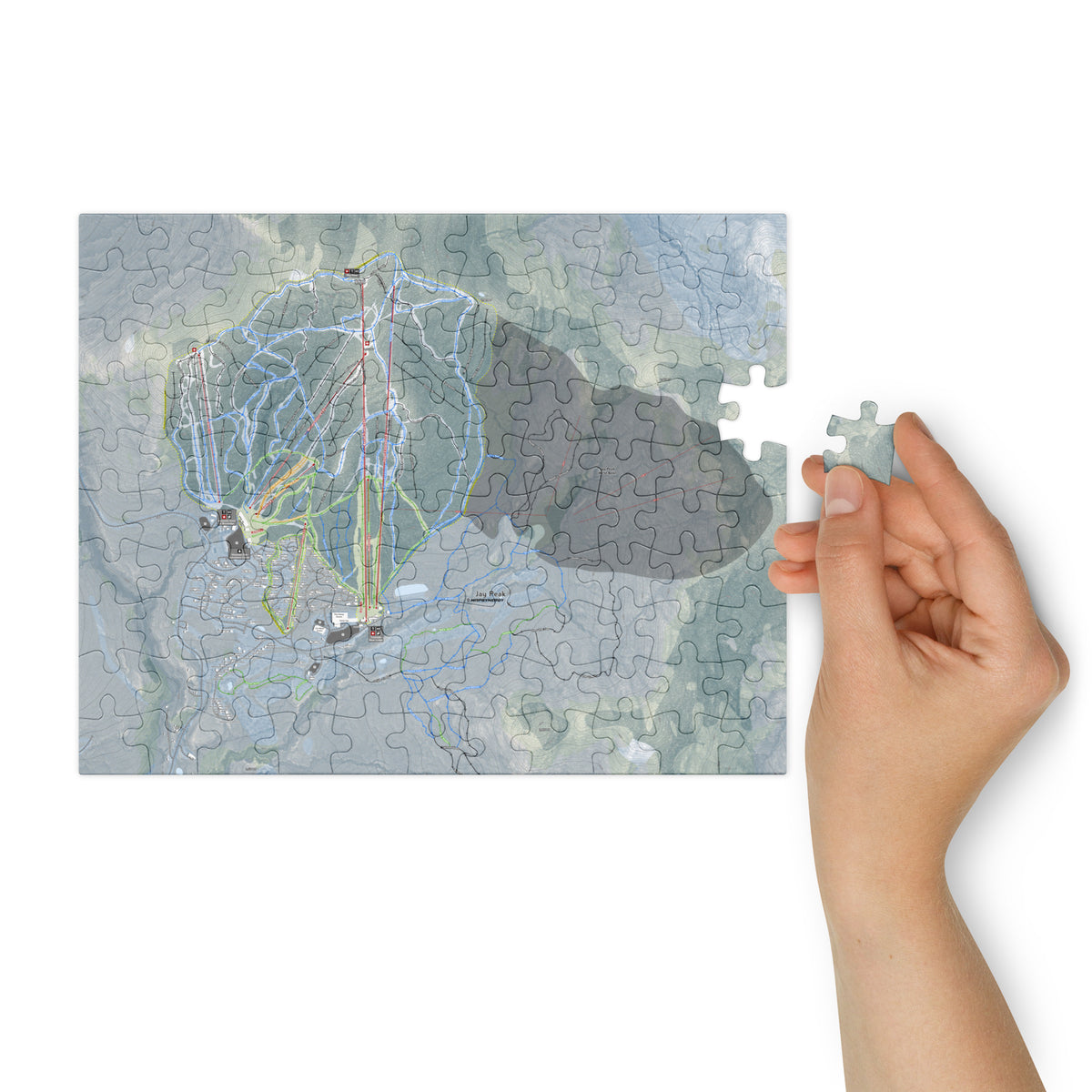 Jay Peak, Vermont Ski Resort Map Jigsaw Puzzle With Tin