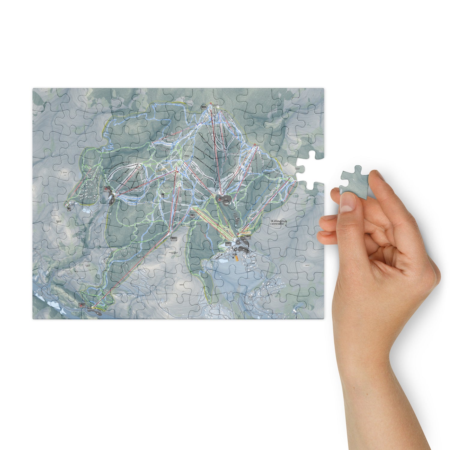 Killington, Vermont Ski Resort Map Jigsaw Puzzle With Tin