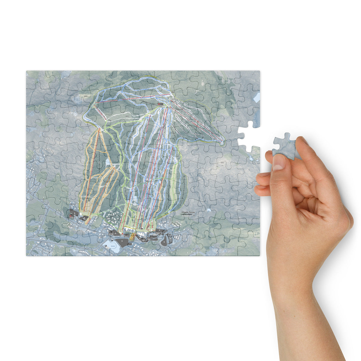 Mount Snow, Vermont Ski Resort Map Jigsaw Puzzle With Tin
