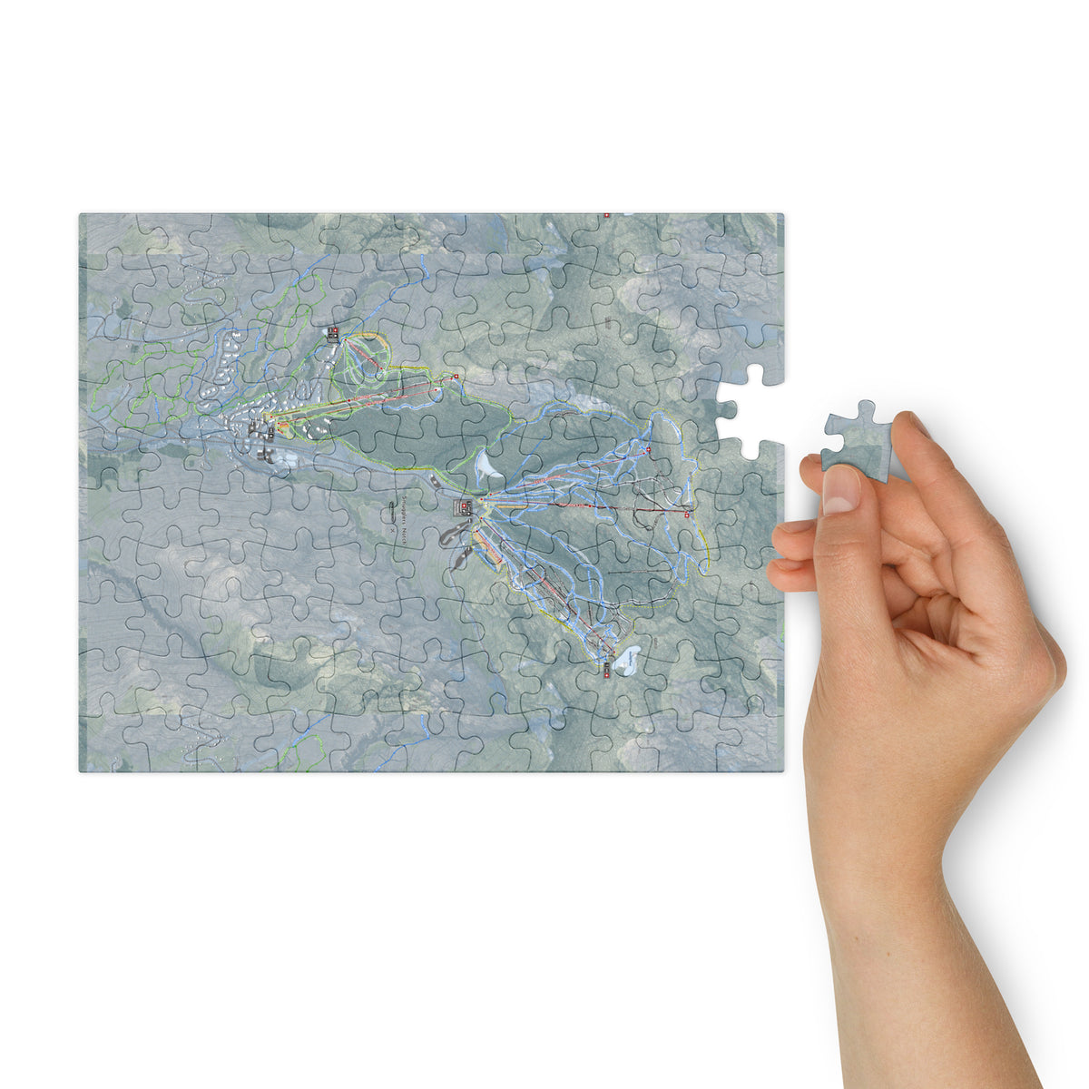 Smugglers Notch, Vermont Ski Resort Map Jigsaw Puzzle With Tin