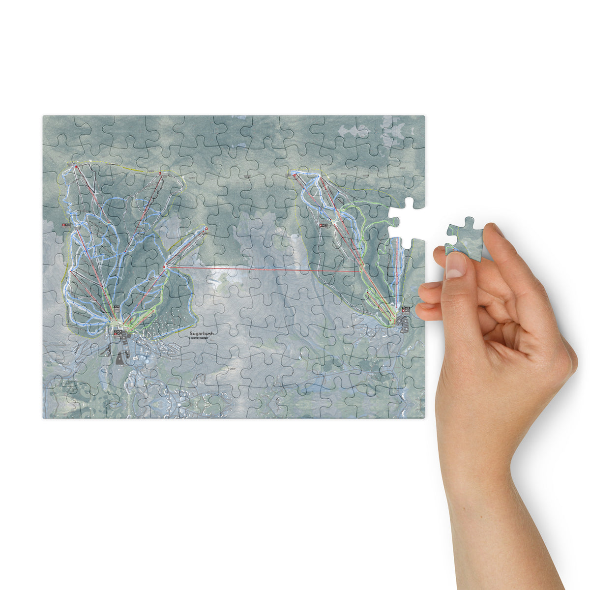 Sugarbush, Vermont Ski Resort Map Jigsaw Puzzle With Tin