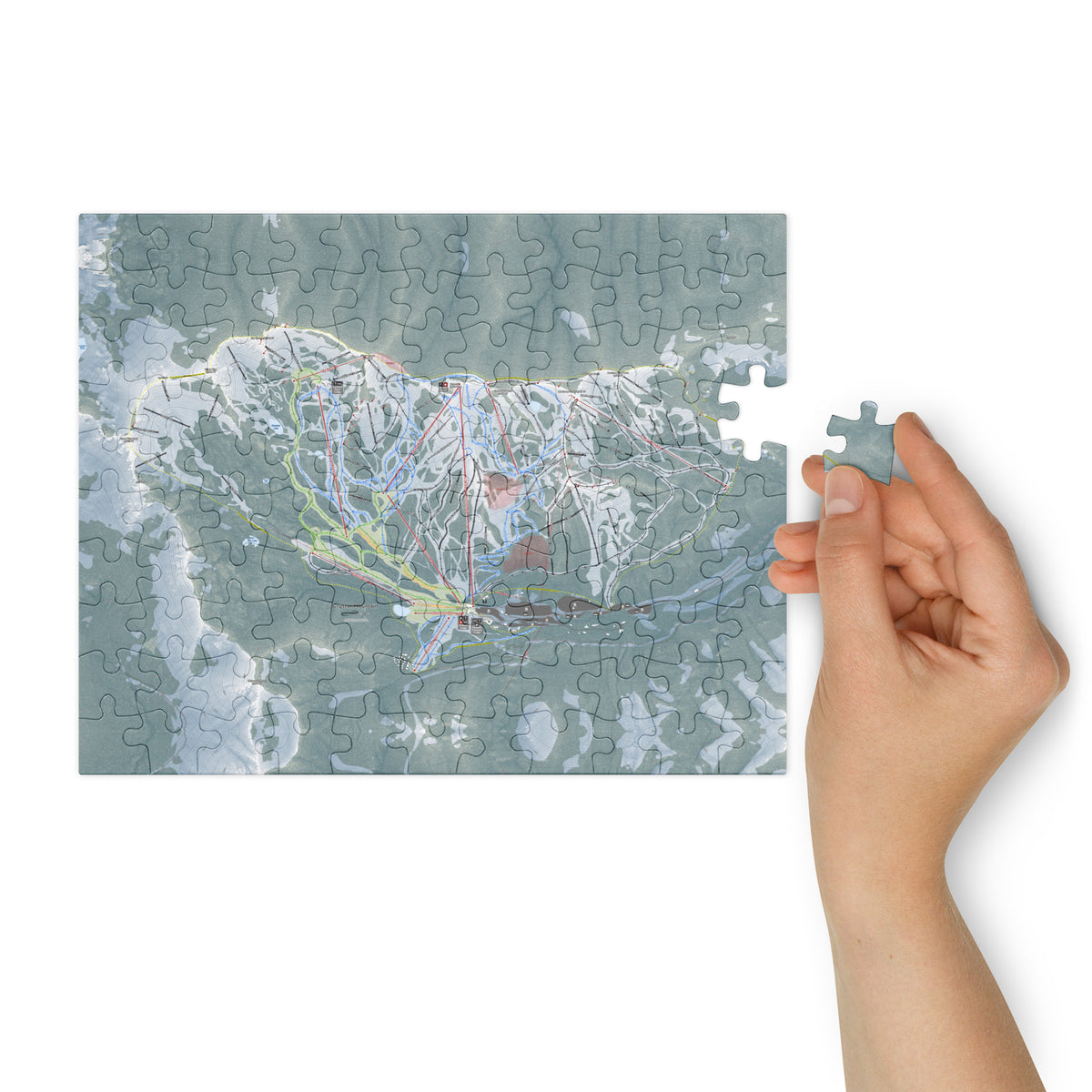 Crystal Mountain, Washington Ski Resort Map Jigsaw Puzzle With Tin