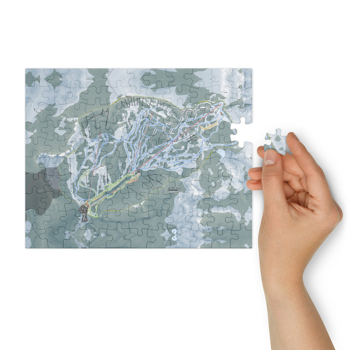 Mission Ridge, Washington Ski Resort Map Jigsaw Puzzle With Tin