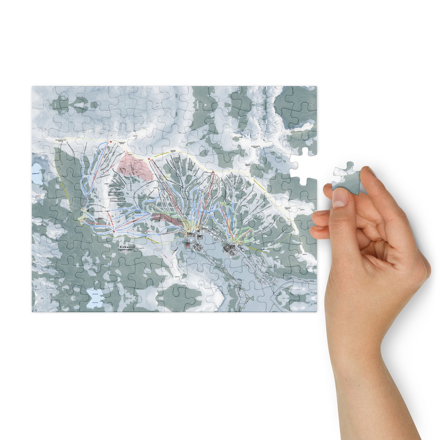Kirkwood, California Ski Resort Map Jigsaw Puzzle With Tin