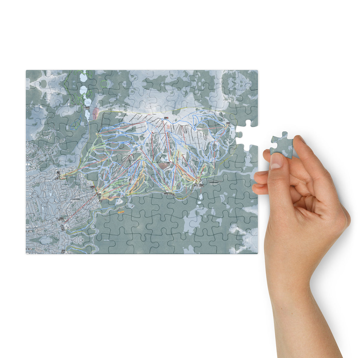 Mammoth Mountain, California Ski Resort Map Jigsaw Puzzle With Tin