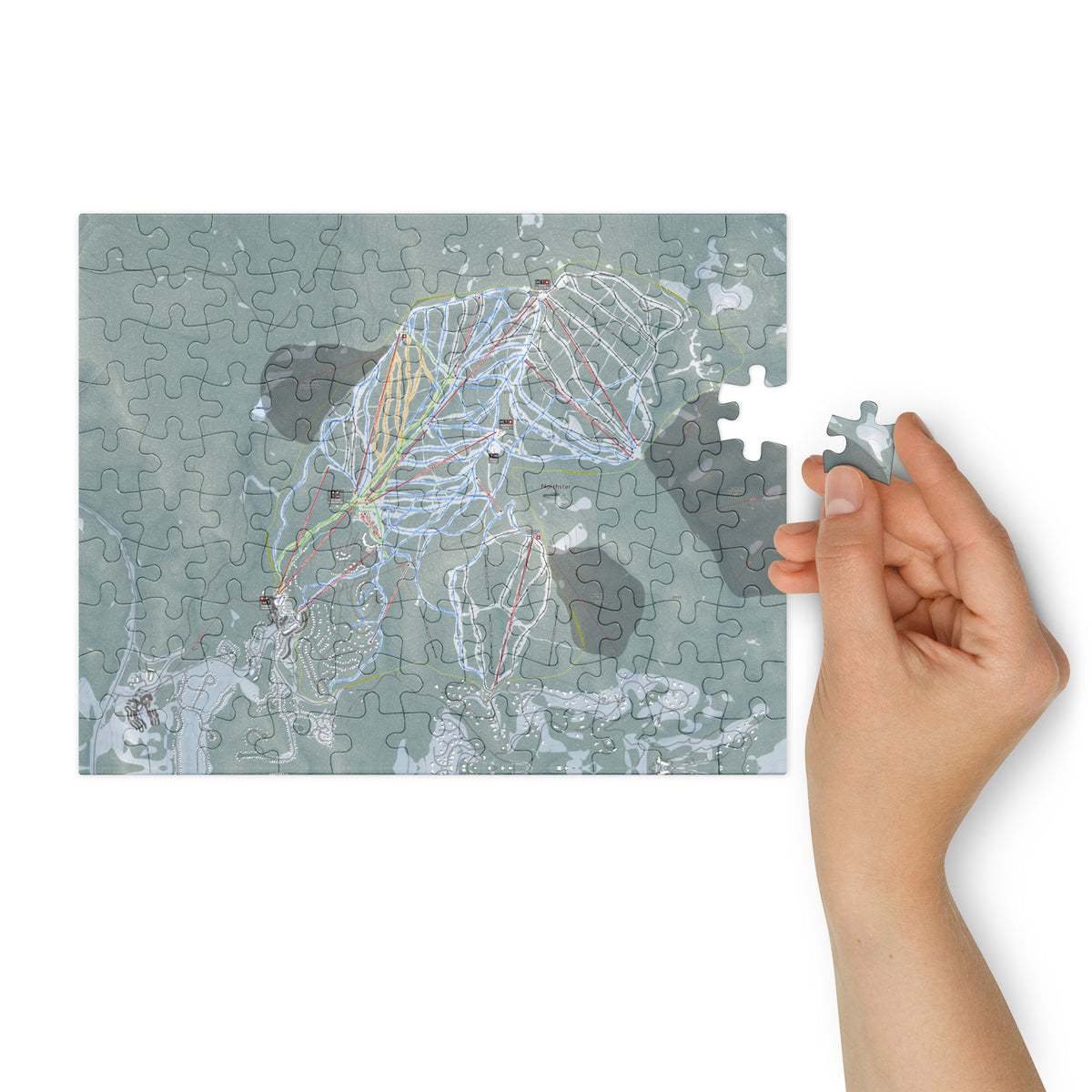 Northstar, California Ski Resort Map Jigsaw Puzzle With Tin