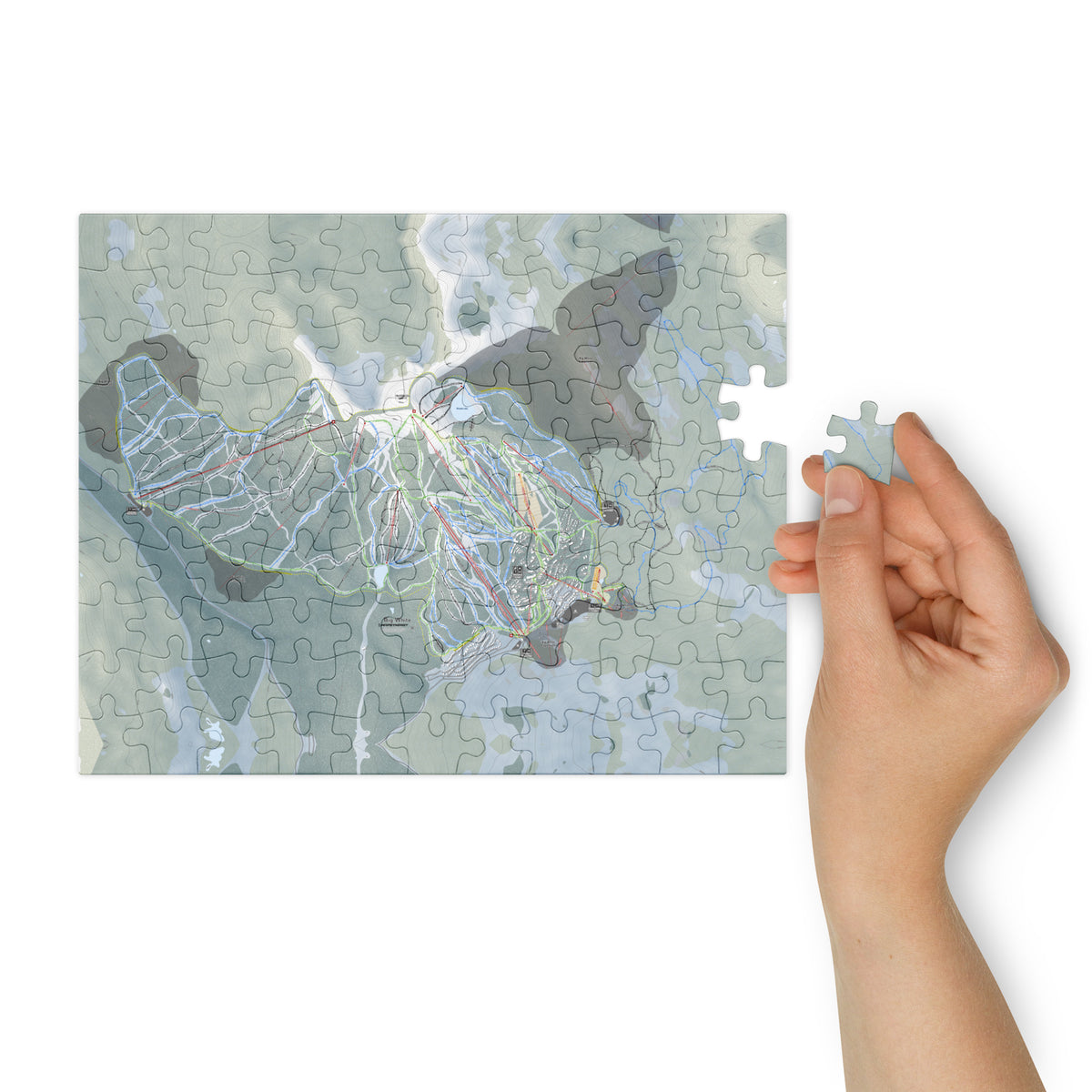 Big White, British Columbia Ski Resort Map Jigsaw Puzzle With Tin