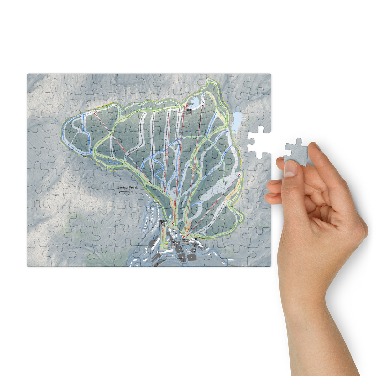Jiminy Peak, Massachusetts Ski Resort Map Jigsaw Puzzle With Tin