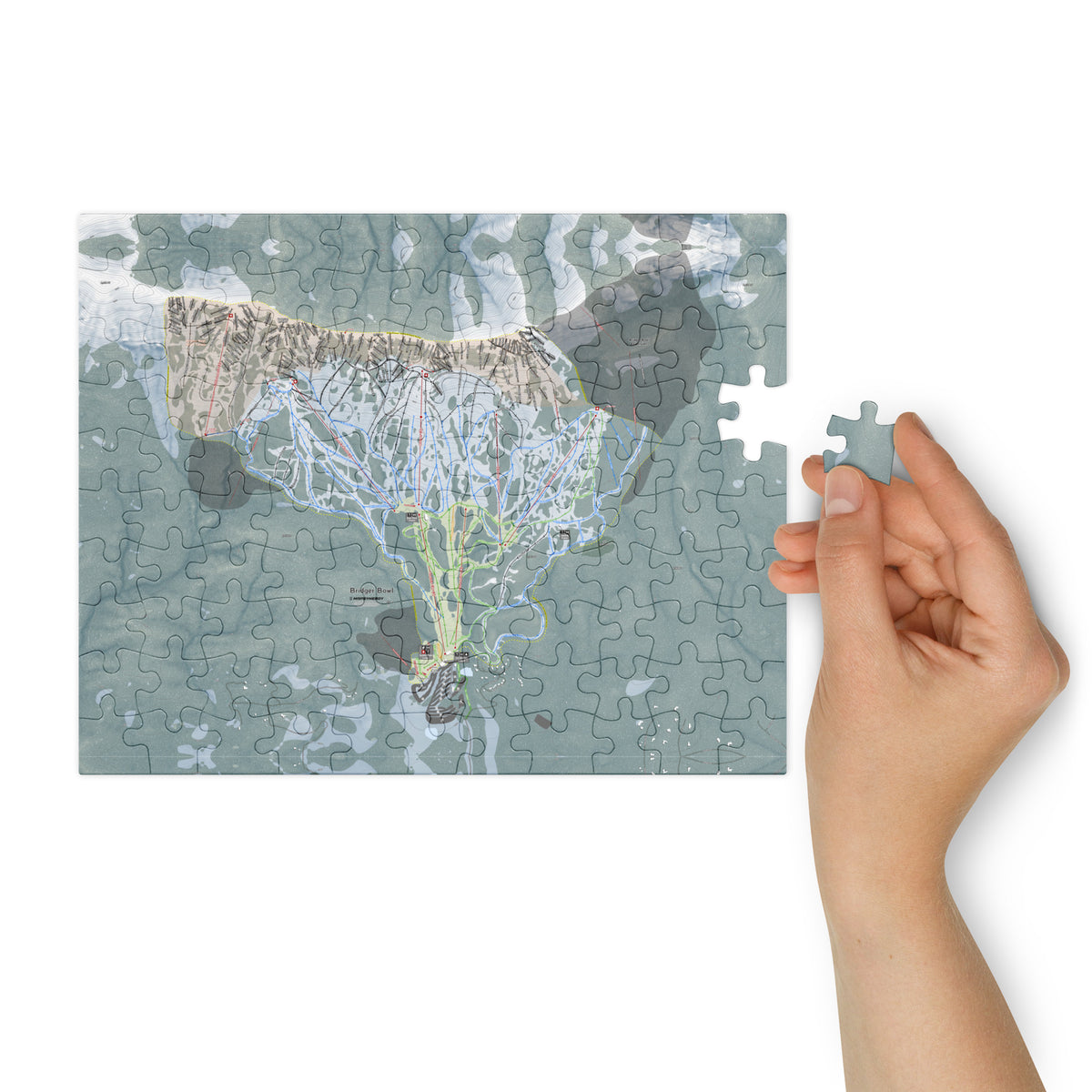 Bridger Bowl, Montana Ski Resort Map Jigsaw Puzzle With Tin