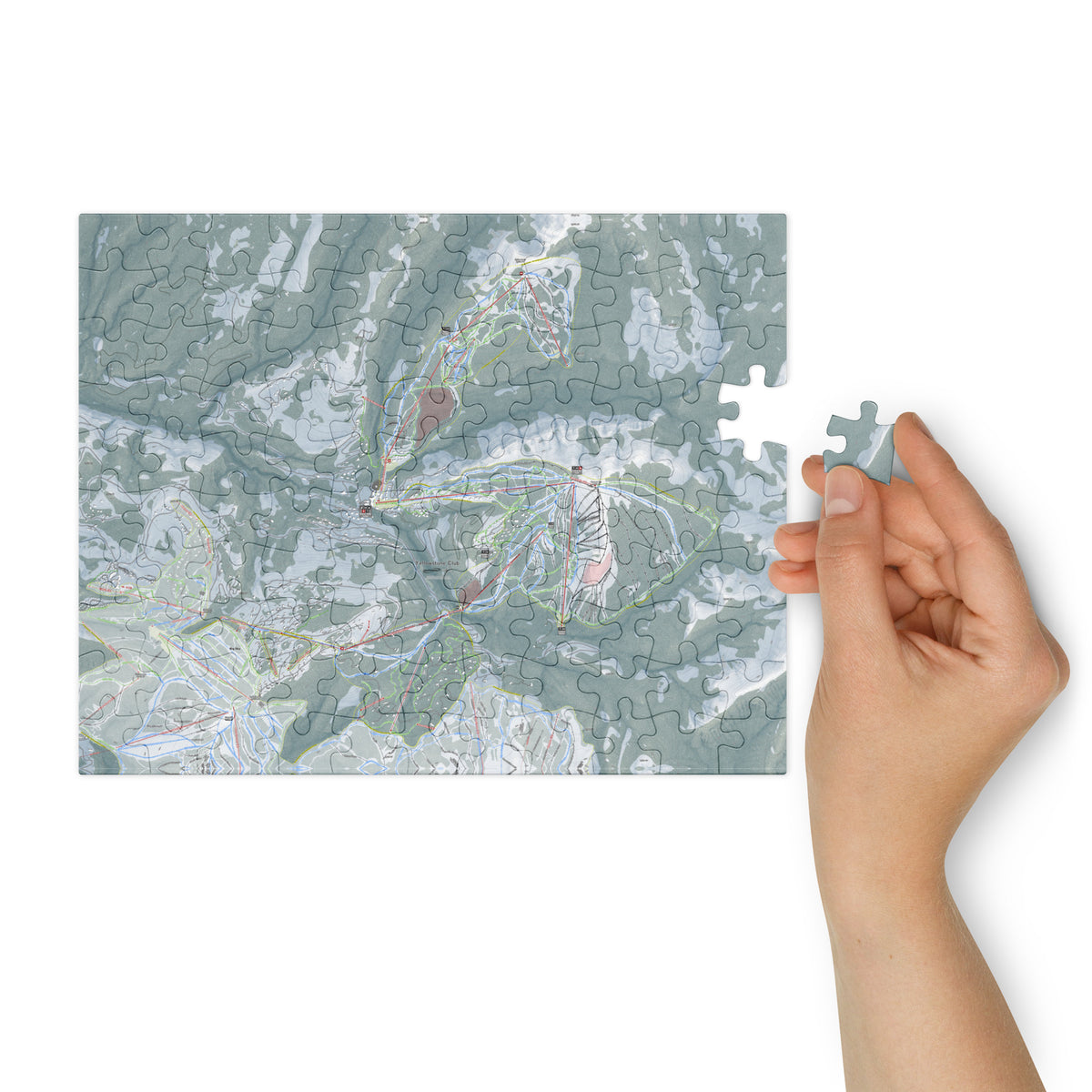 Yellowstone Club, Montana Ski Resort Map Jigsaw Puzzle With Tin