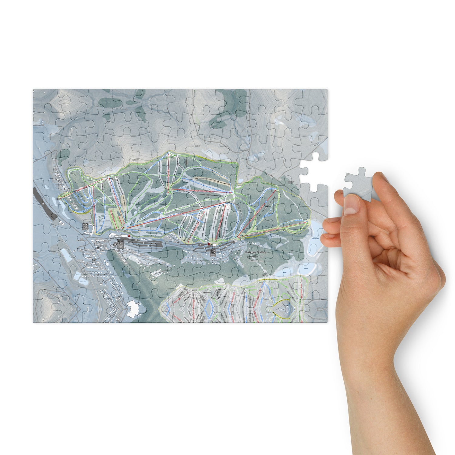 Holiday Valley, New York Ski Resort Map Jigsaw Puzzle With Tin