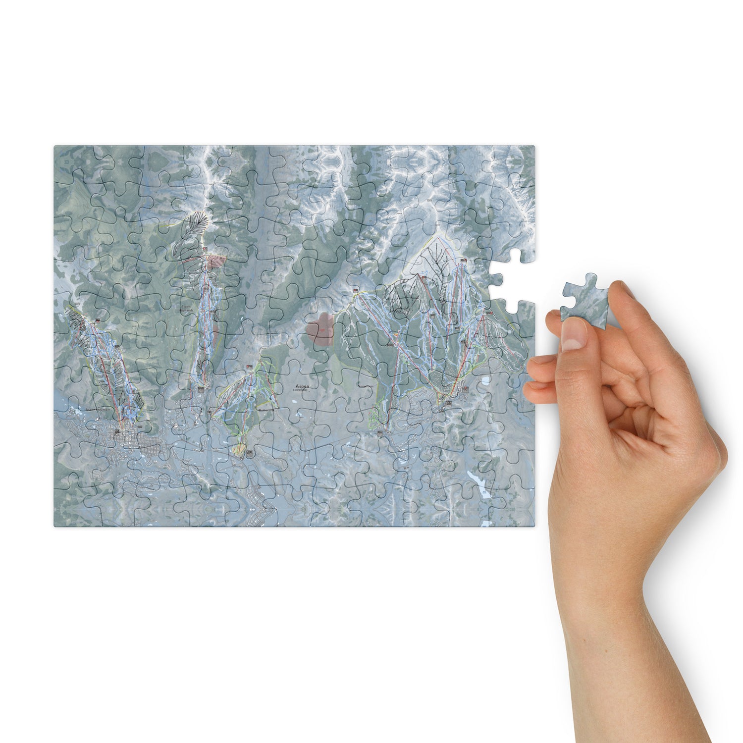 Aspen Snowmass, Colorado Ski Resort Map Jigsaw Puzzle With Tin