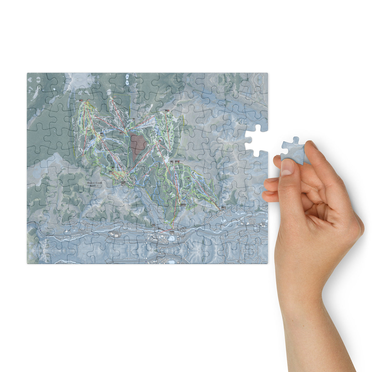 Beaver Creek, Colorado Ski Resort Map Jigsaw Puzzle With Tin