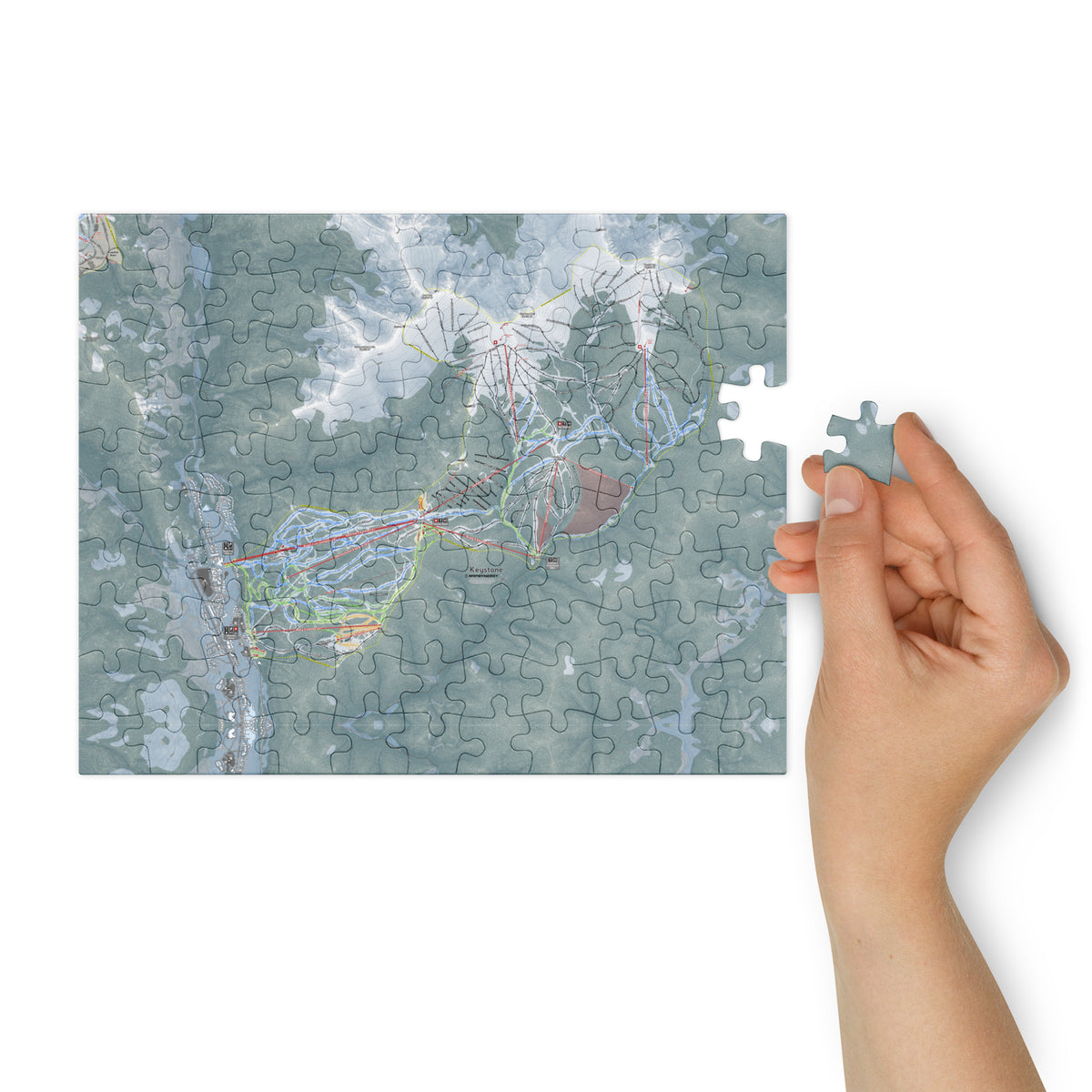 Keystone, Colorado Ski Resort Map Jigsaw Puzzle With Tin