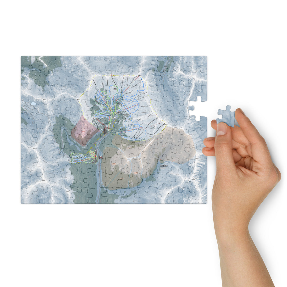 Loveland, Colorado Ski Resort Map Jigsaw Puzzle With Tin