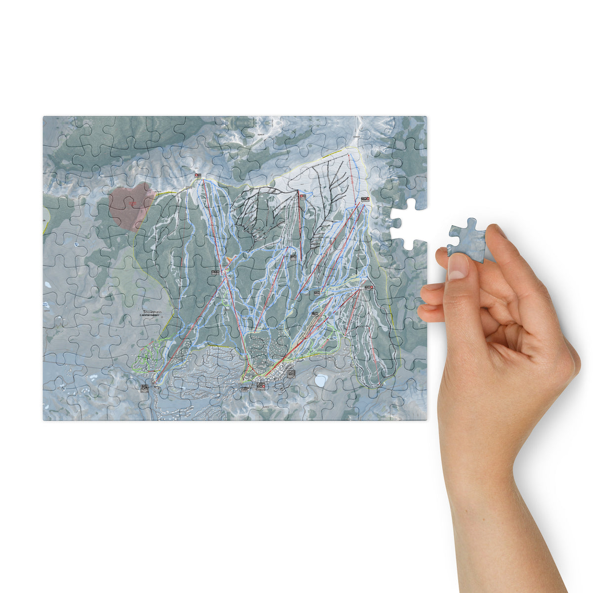 Snowmass, Colorado Ski Resort Map Jigsaw Puzzle With Tin
