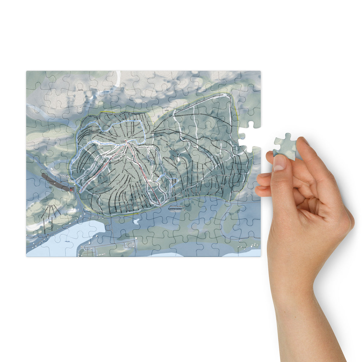 Mount Bohemia, Michigan Ski Resort Map Jigsaw Puzzle With Tin