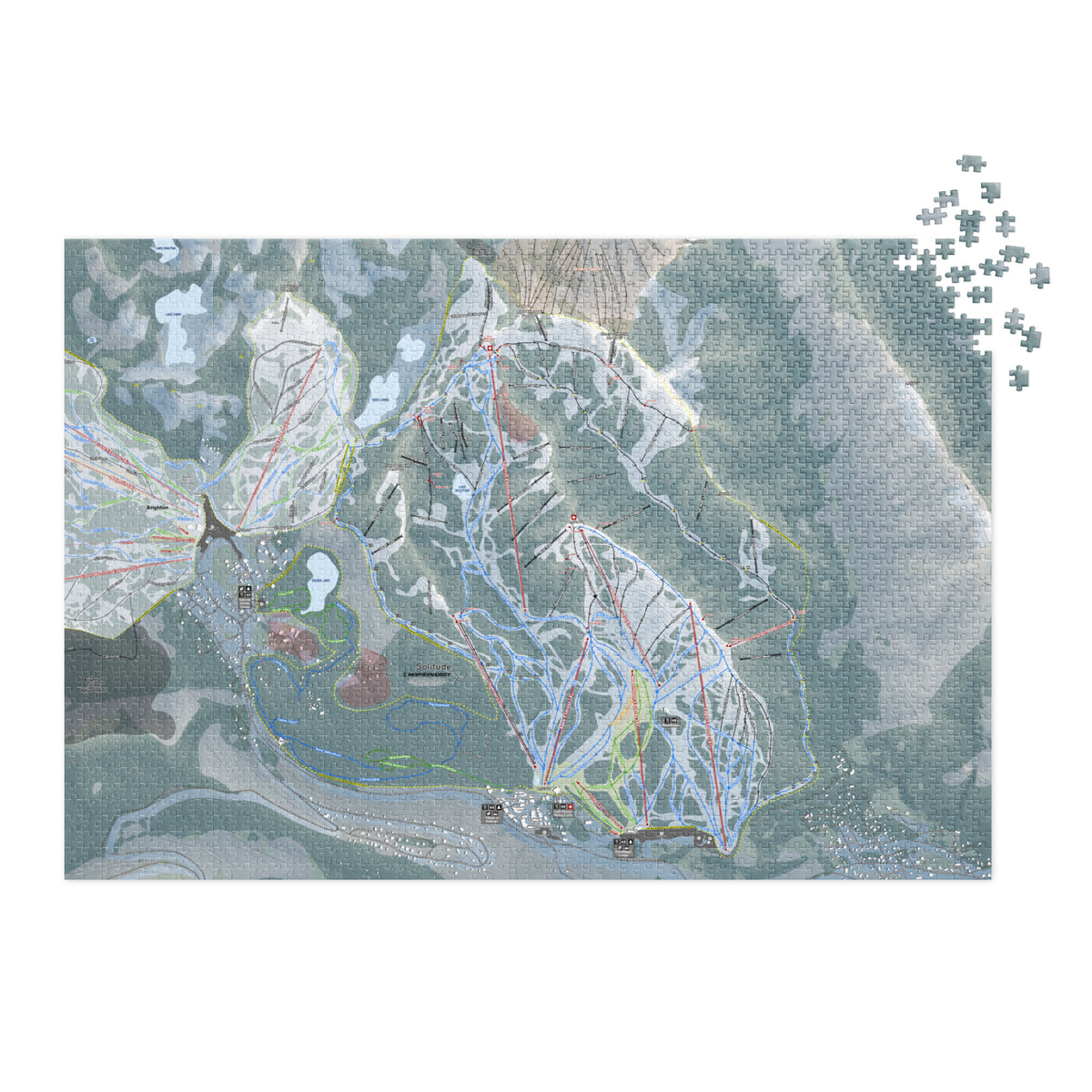 Solitude, Utah Ski Resort Map Jigsaw Puzzle With Tin