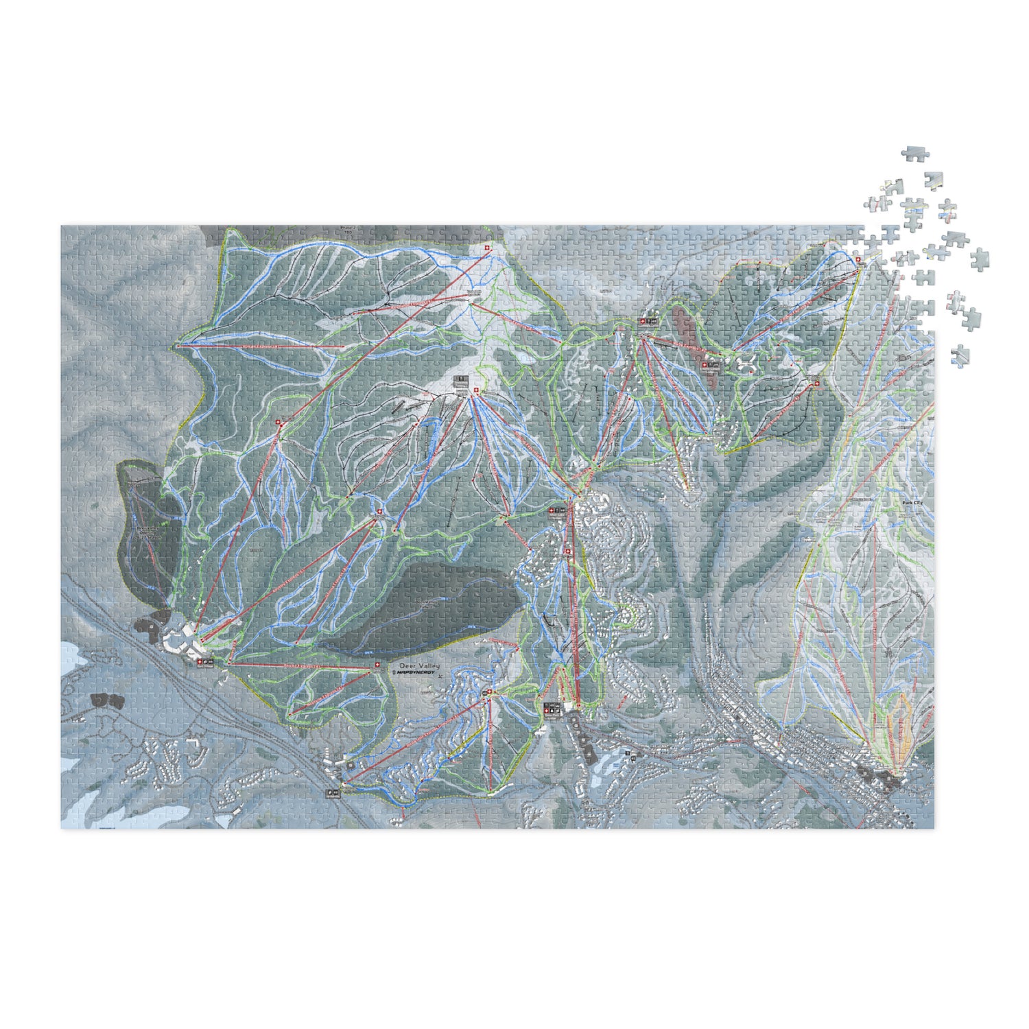 Deer Valley, Utah Ski Resort Map Jigsaw Puzzle With Tin