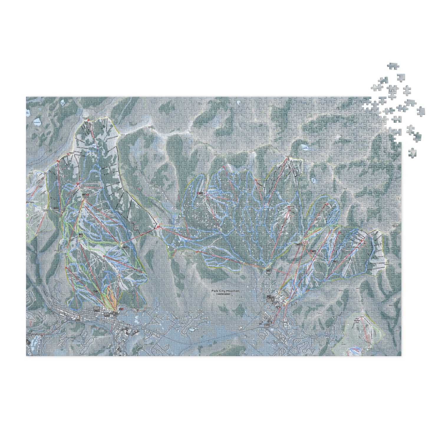 Park City, Utah Ski Resort Map Jigsaw Puzzle With Tin