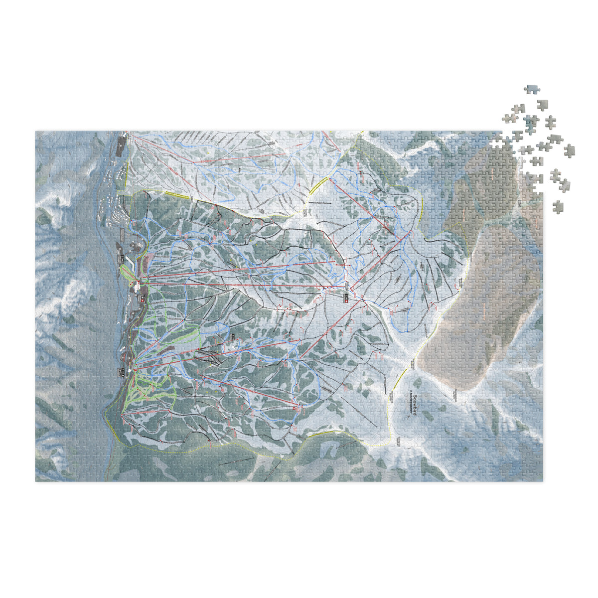 Snowbird, Utah Ski Resort Map Jigsaw Puzzle With Tin