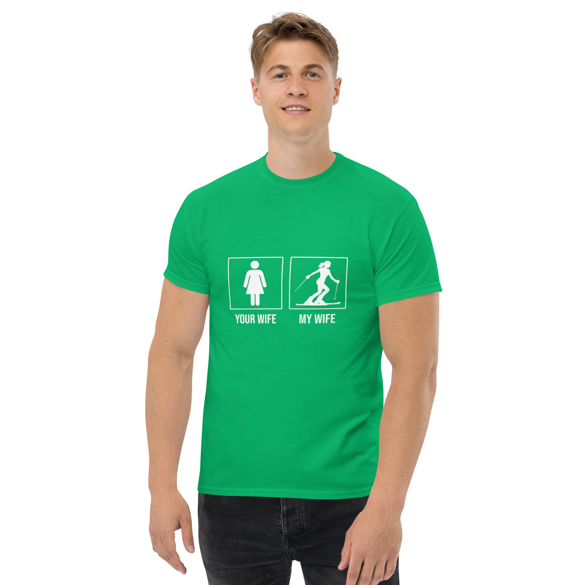 Your Wife/My Wife (Skiing) Men's classic tee