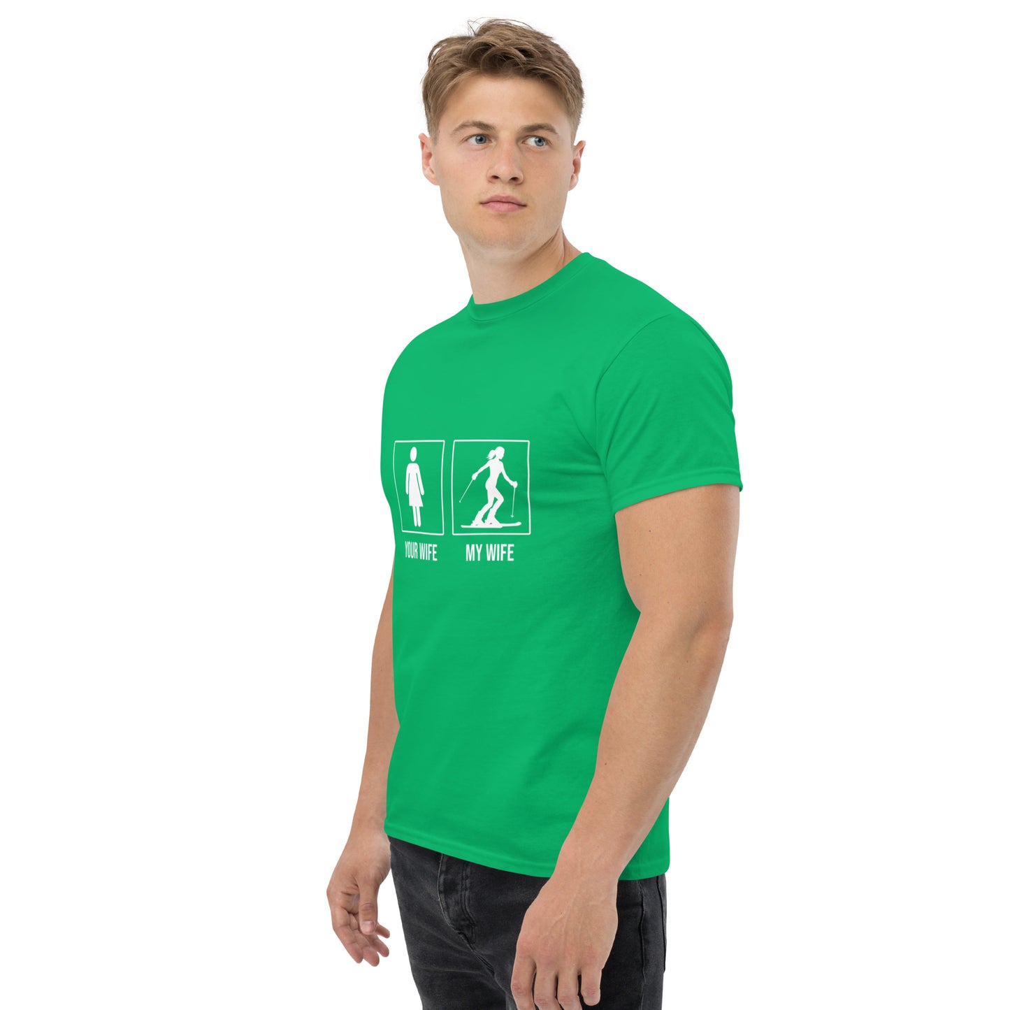 Your Wife/My Wife (Skiing) Men's classic tee