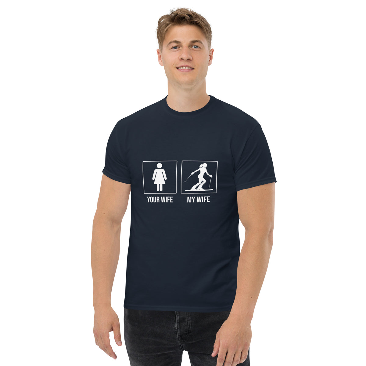 Your Wife/My Wife (Skiing) Men's classic tee