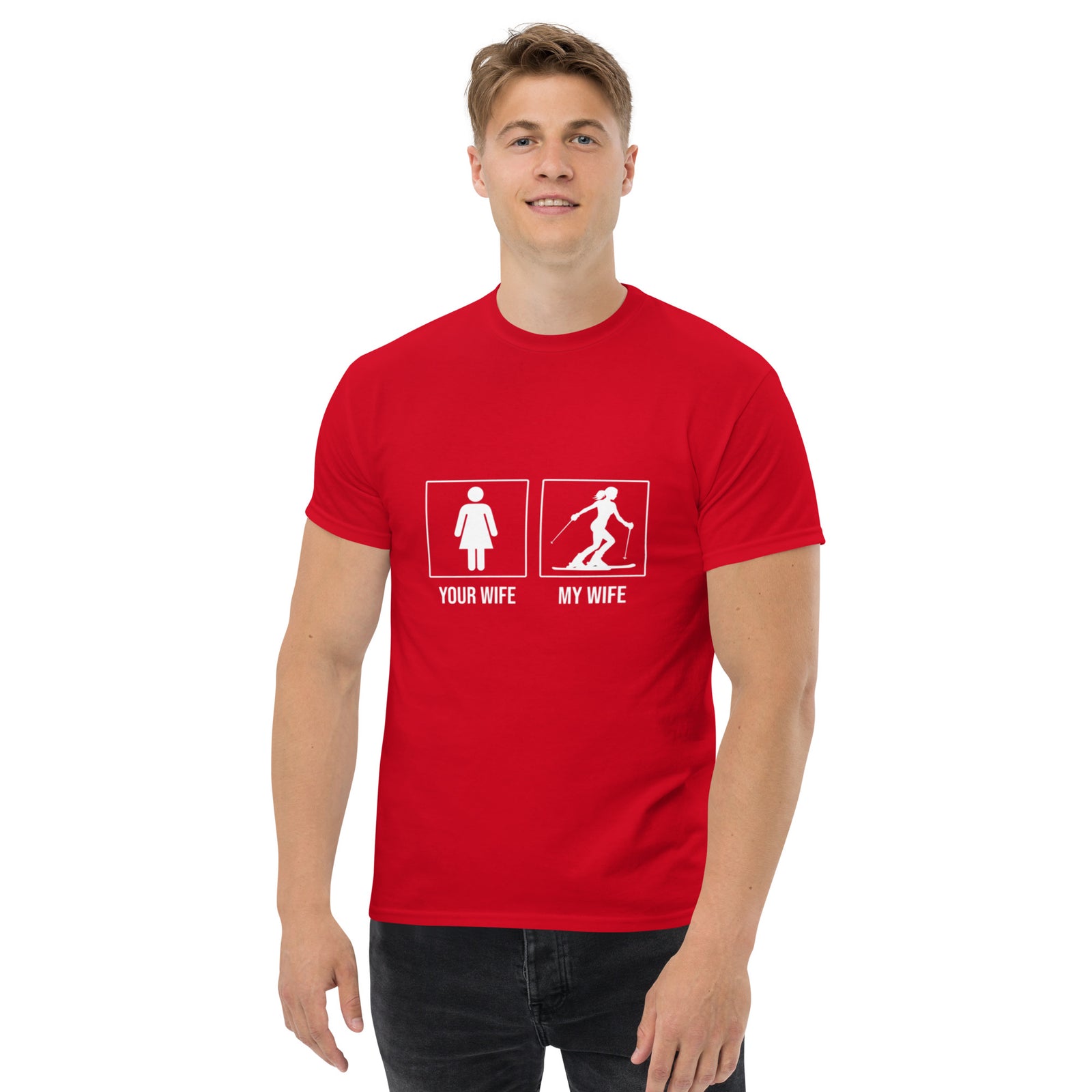 Your Wife/My Wife (Skiing) Men's classic tee