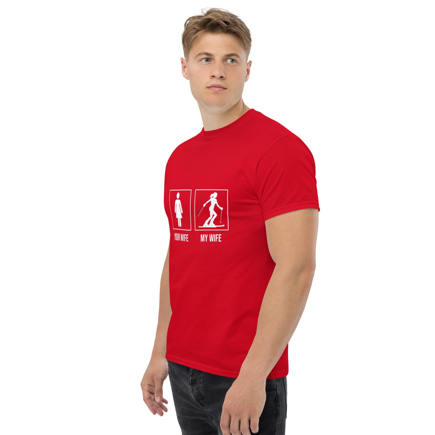 Your Wife/My Wife (Skiing) Men's classic tee