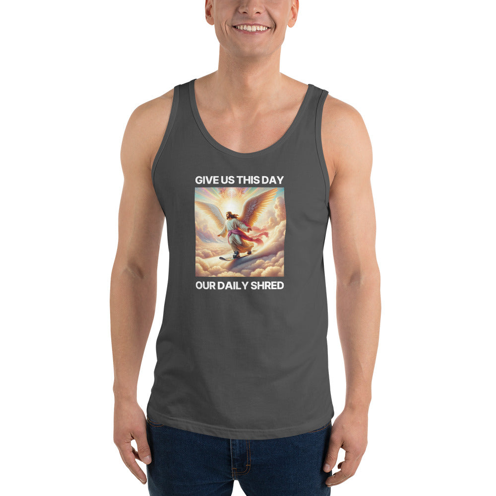 Give Us This Day Our Daily Shred (Snowboarding) Men's Tank Top - Powderaddicts