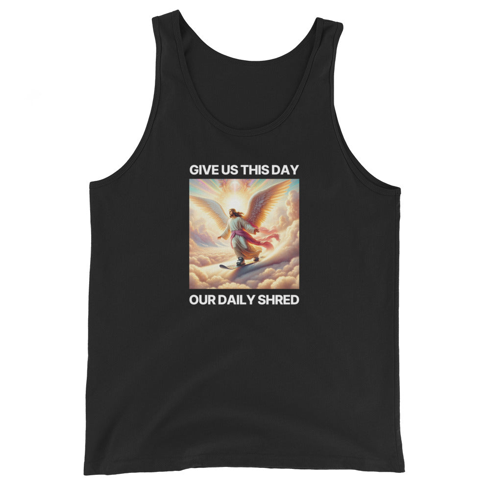Give Us This Day Our Daily Shred (Snowboarding) Men's Tank Top - Powderaddicts