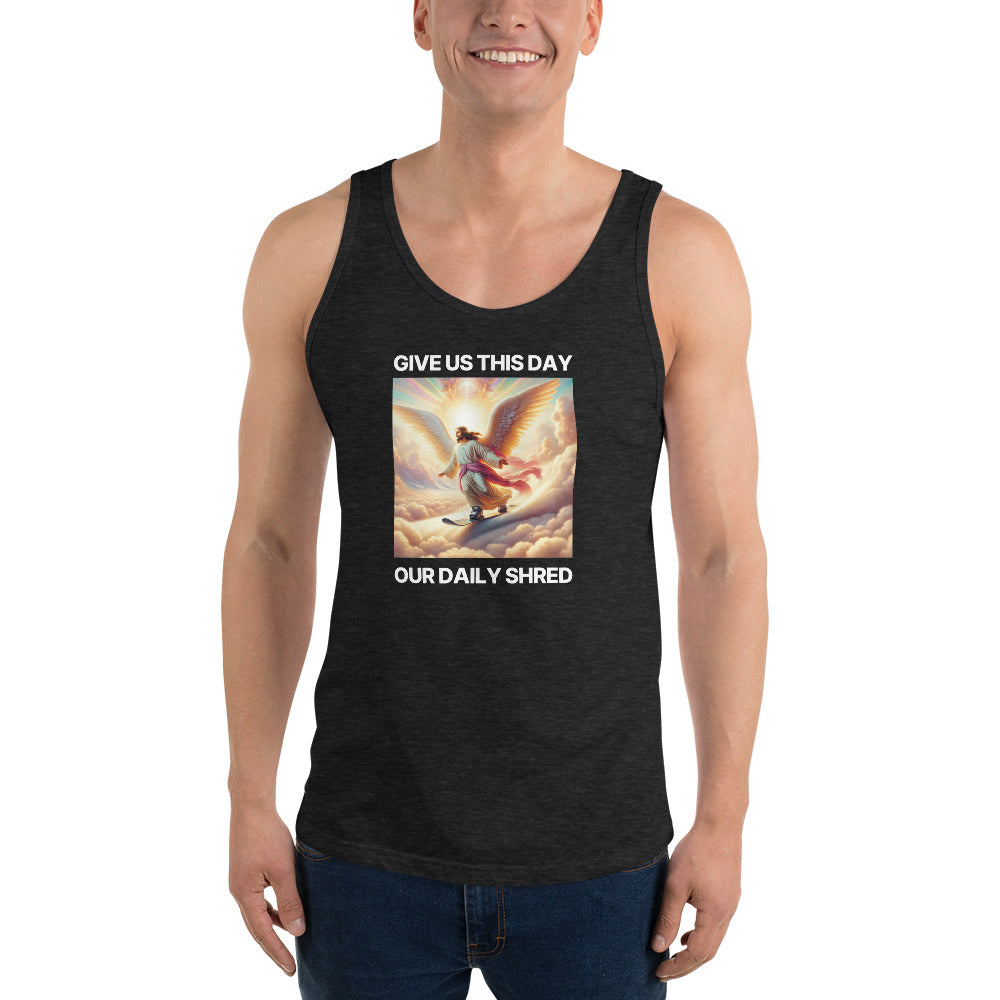 Give Us This Day Our Daily Shred (Snowboarding) Men's Tank Top - Powderaddicts