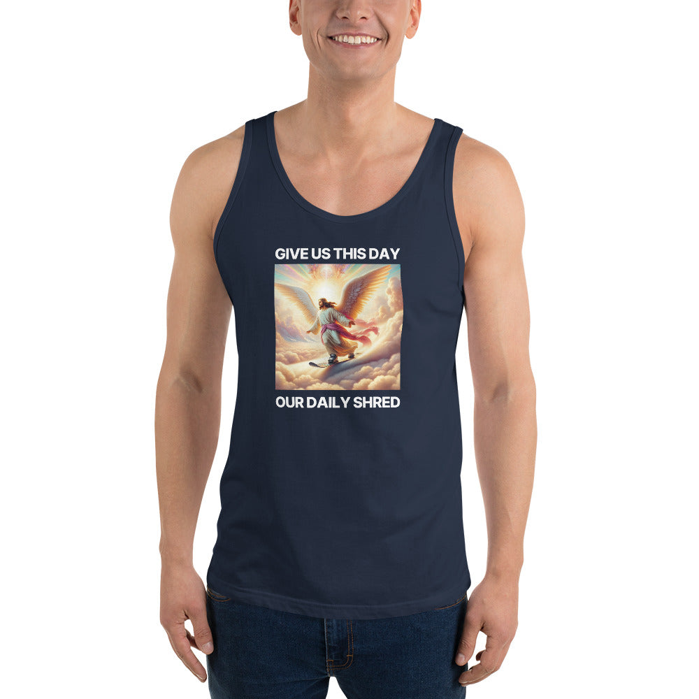 Give Us This Day Our Daily Shred (Snowboarding) Men's Tank Top - Powderaddicts