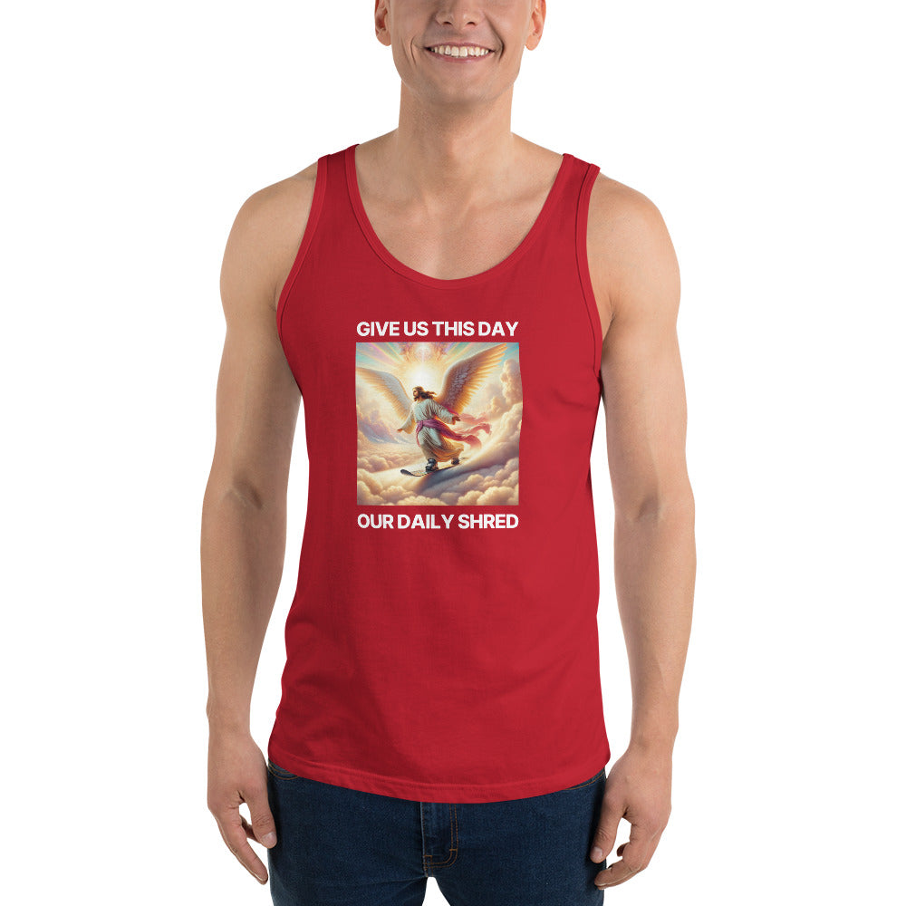 Give Us This Day Our Daily Shred (Snowboarding) Men's Tank Top - Powderaddicts