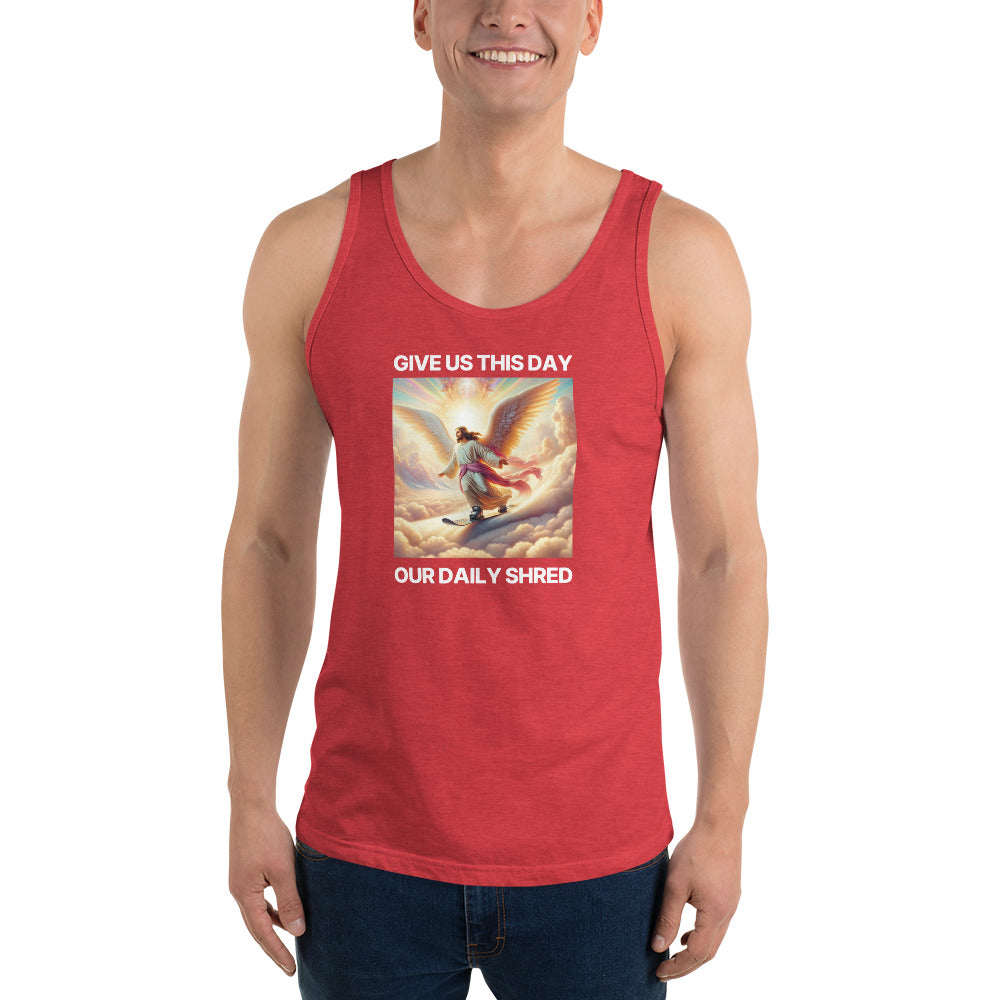Give Us This Day Our Daily Shred (Snowboarding) Men's Tank Top - Powderaddicts