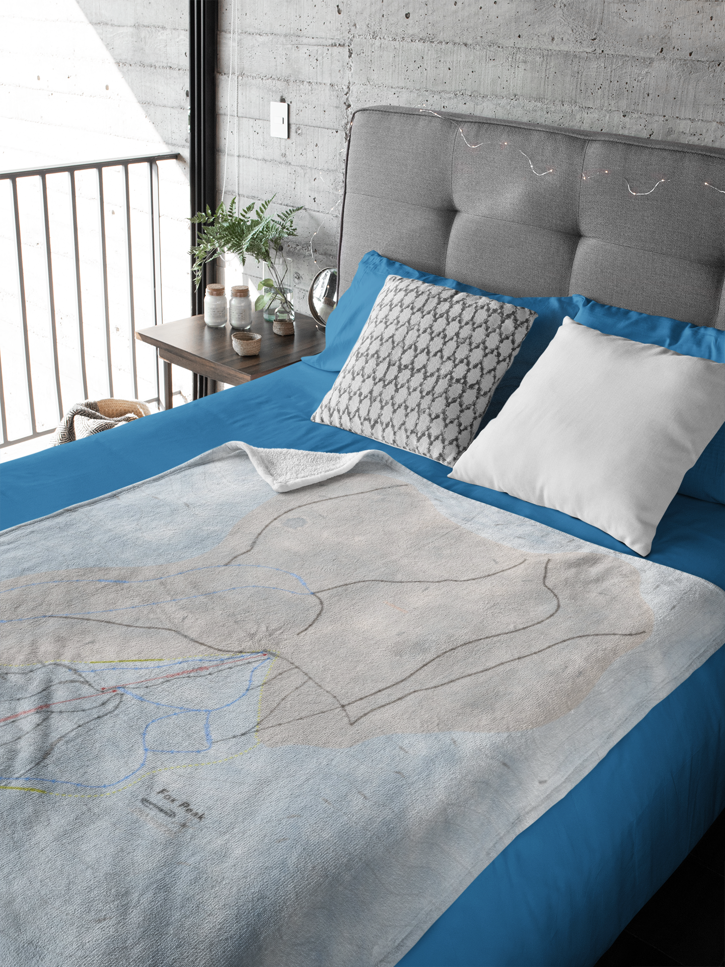 Fox Peak, New Zealand Ski Resort Map XL Blanket