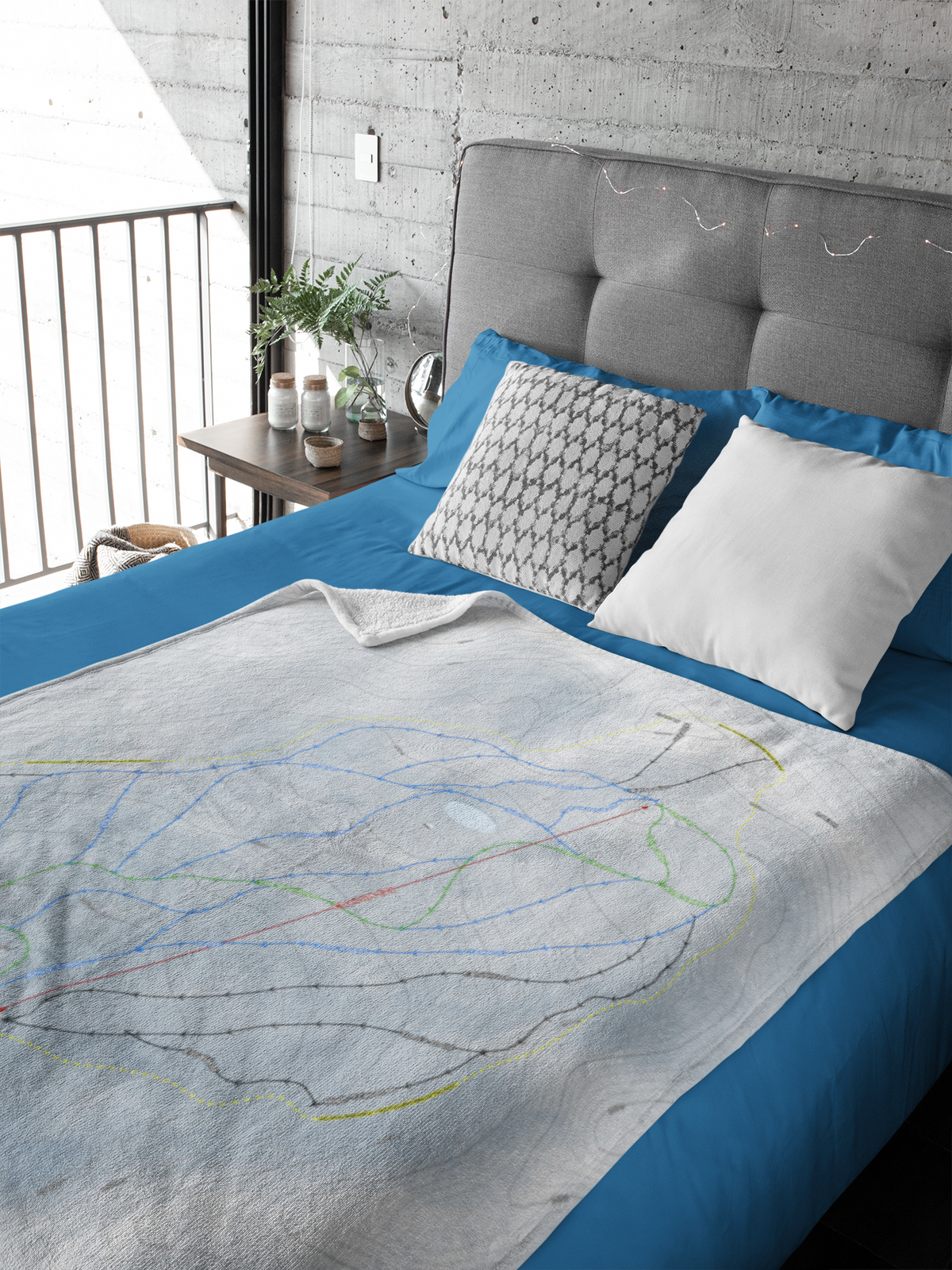Ohau, New Zealand Ski Resort Map XL Blanket