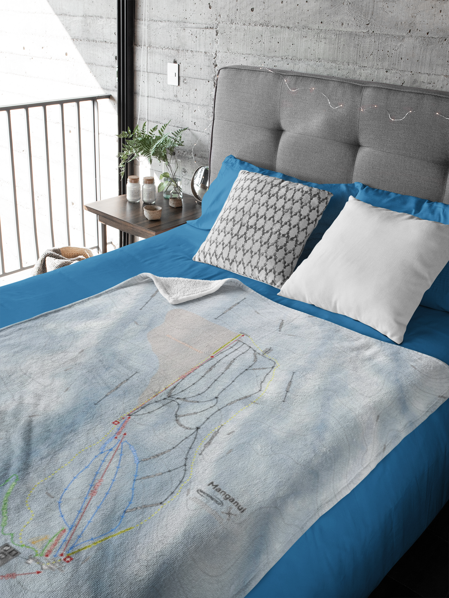 Manganui, New Zealand Ski Resort Map XL Blanket