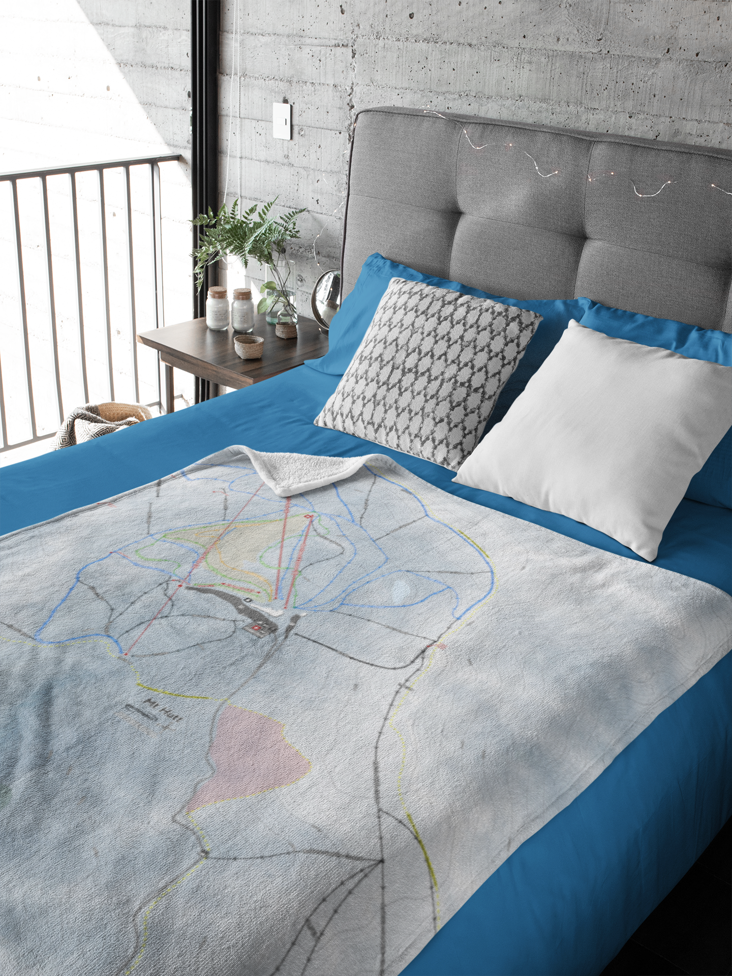 Mt Hutt, New Zealand Ski Resort Map XL Blanket