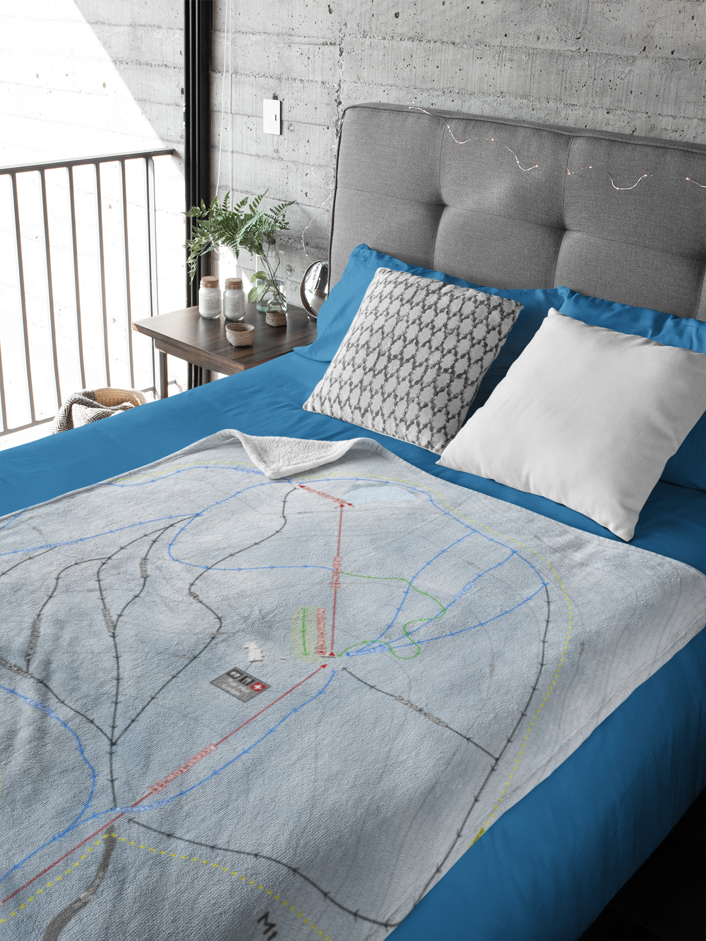 Mt Olympus, New Zealand Ski Resort Map XL Blanket