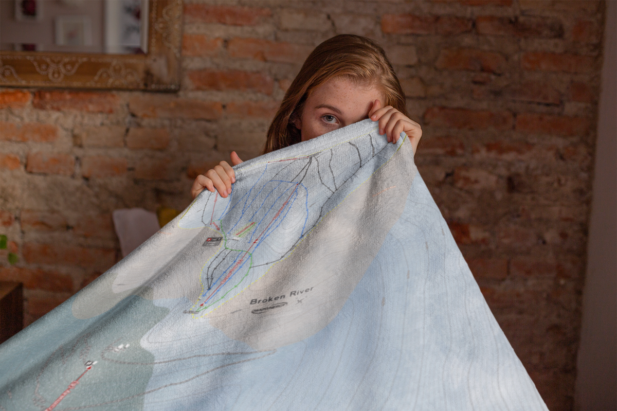 Broken River, New Zealand Ski Resort Map XL Blanket
